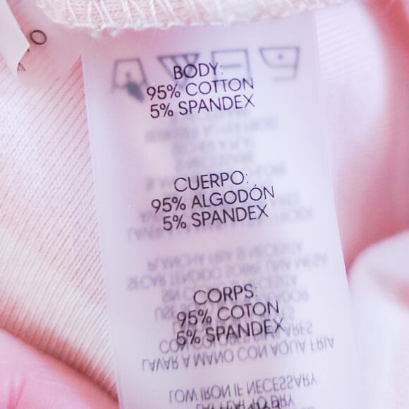 Calvin Klein Stripe Short Sleeve Top Pink White Stripe Small Vneck, Gold Buttons - Picture 6 of 6